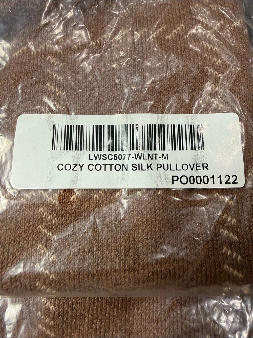 Lunya Cozy Cotton Silk Pullover Sweater Walnut Windowpane Brown NWT Medium NEW - Picture 10 of 11